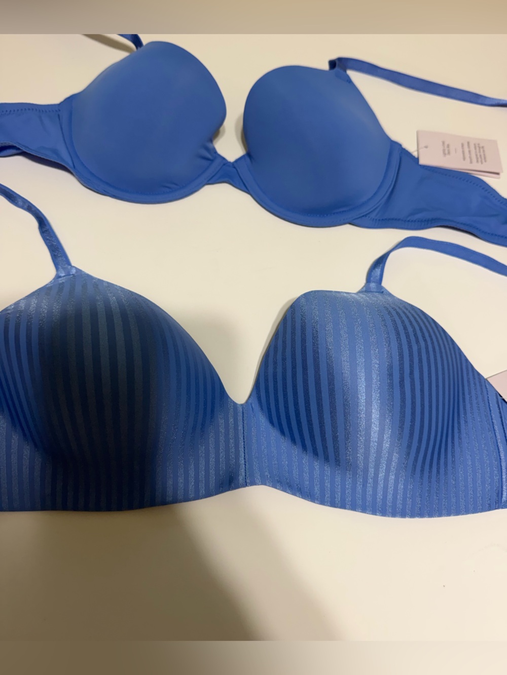 Auden Blue Striped T-Shirt Bra Duo